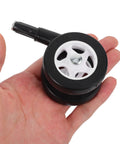4Pcs Baby Walker Wheels Replacement Set, Universal Removable Plastic Casters For Strollers held in hand.