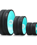 Three-piece back roller wheel set for deep tissue massage and back stretching, multiwheel design for pain relief and flexibility