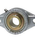 Front view of 2-Pack Zinc Nickel-Plated 2-Bolt Flange Housing Wide Set Screw Lock NP pillow block compatible sealed ball bearing insert