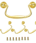 Bail Drawer Pull Handles 4 Pack 4 Inch Length 81mm Hole Centers Zinc Alloy Electroplated Light Gold Finish Rust Resistant with screws
