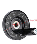 Scale Hand Wheel For Milling Machines And Lathes Replacement Bakelite Hand Wheel with measurements, industrial tool for precision.