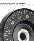 Close-up of a scale hand wheel for milling machines and lathes replacement bakelite hand wheel, showing measurement markings.