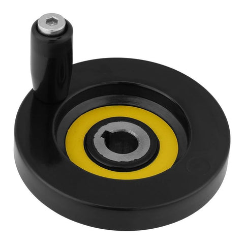 Rear Hand Wheel For Lathe And Milling Machines With Removable Revolving Handle In Black Bakelite Round 12x80mm Screw Hole