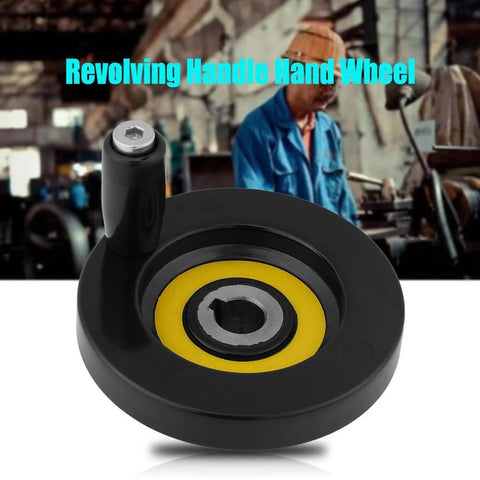 Rear Hand Wheel for Lathe and Milling Machines with Removable Revolving Handle in Black Bakelite 12x80mm