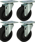 Set of 4 high-temp nylon 4” Bakery Rack Oven Casters, Handles temperatures up to 475°F Continuous & 550 °F Intermittent, no brakes