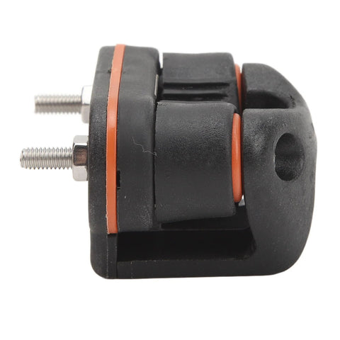 Tbest cam cleat with ball bearing, small nylon marine cleat, black with orange gaskets and mounting bolts