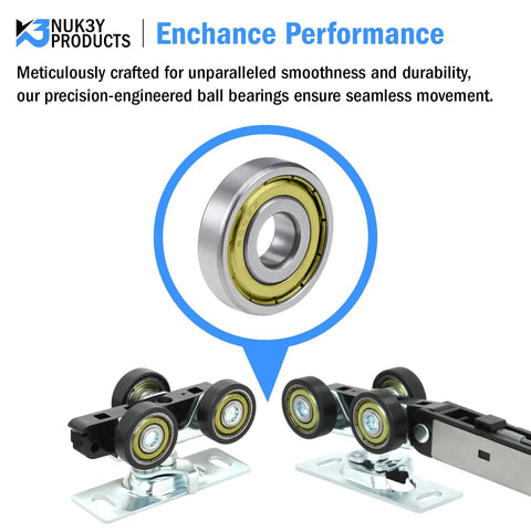 Bypass Sliding Door Hardware With Soft Close And Finger Pulls Aluminum Track Two Way Soft Close With Ball Bearing Wheels