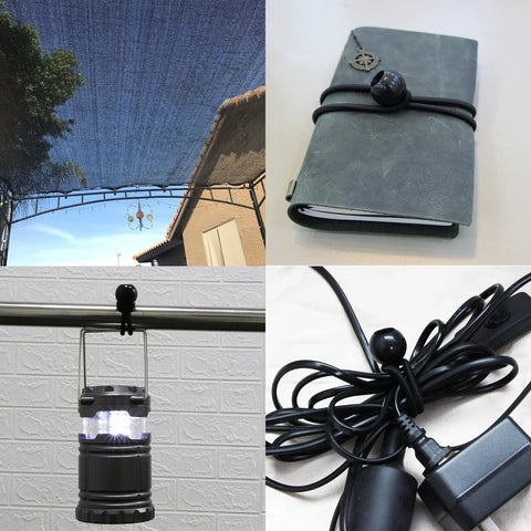 50 Pack Ball Bungee Cords 6 Inch Heavy Duty Outdoor For Canopy Tarps Tie Downs UV Resistant Weather Resistant Elastic Rubber Core And Durable Polypropylene Outer Jacket Black used in various applications.