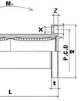 Technical drawing of NB SWF12WUU 3/4" inch Ball Bushings Round Flange Wide Linear Motion with dimensions and mounting holes.
