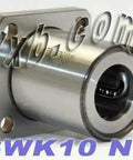 SWK10 NB 5/8" inch Ball Bushings Square Flange Linear Motion shown with metal finish for automation systems