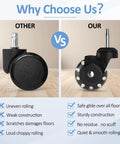 Comparison of 2 Inch Ball Caster Wheels Stem Casters Set Of 4 Heavy Duty 1200 Lb Capacity 360 Degree Swivel vs other brand, showing benefits