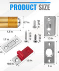 Product size diagram for 4 Piece Ball Catch Set For Top Of Door And Closet Doors With Extra Long Screws And Magnetic Latch