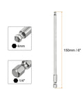 Ball End Hex Screwdriver Bit Set Four Millimeter H4 with One Quarter Inch Hex Shank and Six Inch Long Magnetic Bits for Precision Assembly