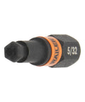 Close-up of a 5/32 hex bit from Ball End Hex Bit Set 20 Piece For Impact Drivers 2 Inch With Bit Holder And Carabiner Premium S2 Steel.
