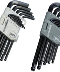 Long Arm Ball End Hex Key Set 26 Piece Metric And Standard Sizes Chrome Vanadium Steel Black Oxide Finish For Corrosion Resistance