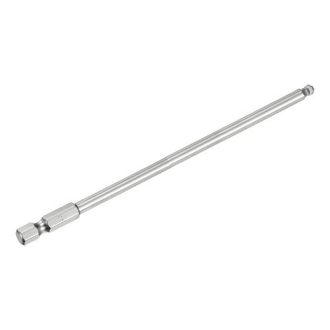 Ball End Hex Screwdriver Bit Set Four Millimeter H4 With One Quarter Inch Hex Shank And Six Inch Long Magnetic Ball Head Bits