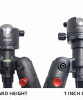 Comparison of standard height vs 1-inch riser on Ball Head Mount With 1 Inch Riser For BOG DeathGrip Tripod Arca Swiss Plate Photography Adapter