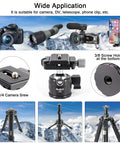 Ball Head Mount for Rifle Tripods and Shooting Sticks with Arca Swiss Plate, 1/4 Inch Screw, 3/8 Inch Thread, wide application shown
