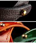 4mm Ball Head Button Rivets With Screw Back For Leather Craft DIY Handbag Belt 100 Pack In Four Colors installed on leather straps