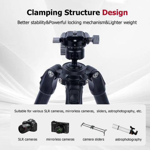 360 Degree Ball Head Tripod Mount With Dual Panoramic Rotation for DSLR Mirrorless and Sports Cameras CNC Aluminum Alloy 10Kg