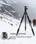 Ball Head Conversion Kit For DeathGrip Tripod with 3/8-16 Ball Head Adapter, tactical grade tripod in snowy mountain setting