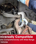 Mechanic using Ball Joint Press and U Joint Removal Kit, 10 PCS with Portable Storage Case, on 2WD car suspension component
