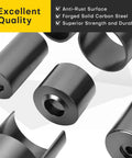 Master Ball Joint Remover And Installer Tool Set components, heavy duty steel with black oxide finish, showing rust resistance and durability.
