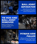 5-in-1 Ball Joint Separator, Pitman Arm Puller, Tie Rod End Tool Set for Front End Service, instructional guide image