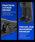 5-in-1 Ball Joint Separator, Pitman Arm Puller, Tie Rod End Tool showcasing practical design and precise jaw movement