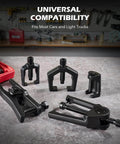 5-in-1 Ball Joint Separator, Pitman Arm Puller, Tie Rod End Tool Set for Front End Service, Splitter Removal Kit (RB06) displayed
