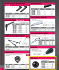Catalog page featuring Ball Knob M8x1.25 Thread 25mm Bakelite Handle for machinery and tools, including technical specifications and images.
