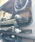 1 Inch Ball Mount Base With 1/4-20 Threaded Bolt Stainless Steel With TPU Coated Ball installed in a vehicle dashboard