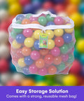 Ball Pit Balls for Kids, 200 Pack - Plastic Refill Balls, Phthalate & BPA Free, Reusable Storage Bag with Zipper