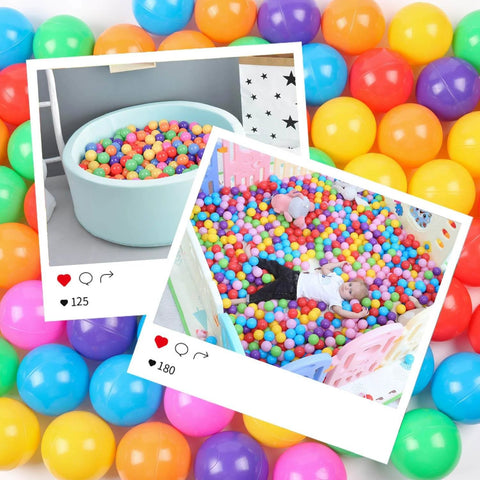 Colorful 50 pcs Ball Pit Balls Plastic Balls for Ball Pit, BPA Free Ocean Ball for Toddlers - 7 Colors in play area