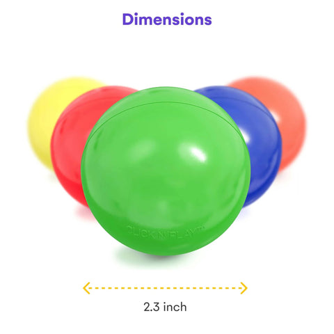 Ball Pit Balls for Kids, 200 Pack - Plastic Refill Balls, Phthalate & BPA Free, 2.3-inch bright colors with dimension