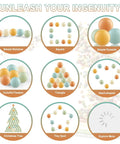 Creative shapes with Ball Pit Balls (100 Pack, Orange,Teal) Plastic Balls for Various Games, Ideal for Ball Pits and Playhouses.
