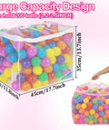 2 PCS Ball Pit Balls Bags - Storage Mesh Bag with Zipper Suitable for Storage, Sturdy and Durable, Large Size 17.7 x 11.8 x 13.7 Inches, Pink & White