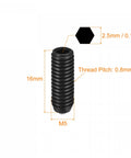 Ball Point Set Screws M5 x 16mm High Carbon Steel With Hex Socket Drive Spring Loaded Grub Screws Ball Plunger Stroke 1.1mm