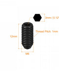 Ball Point Set Screws M6 X 12mm High Carbon Steel Hex Socket with dimensional markings, ideal for machinery use