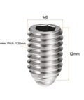Ball Point Set Screws M8 x 12mm 304 Stainless Steel Ball Plunger Hex Socket Drive 8 Pieces for precision locking