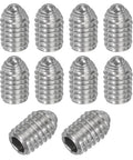 Ball Point Set Screws M4x6mm 304 Stainless Steel Hex Socket Spring Ball Point Grub Screws, 10 Pieces shown in silver