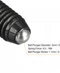 Close-up of Ball Point Set Screws M5 x 16mm High Carbon Steel With Hex Socket Drive Spring Loaded Grub Screws Ball Plunger Stroke 1.1mm