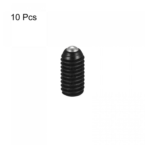 Ball Point Set Screws M6 X 12mm High Carbon Steel Hex Socket Grub Screw With Ball Plunger, pack of 10, image of a single screw.