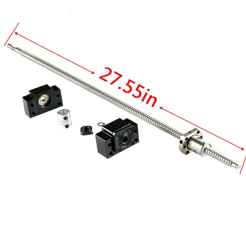 Ball Screw CNC Parts SFU1605 RM1605 16mm 700mm with Metal Deflector and BK12/BF12 End Supports