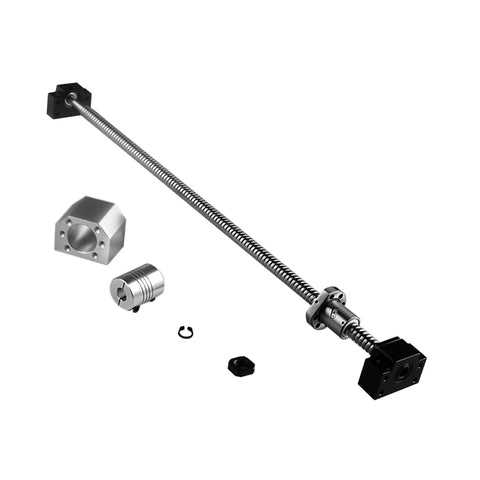 Ball Screw CNC Parts SFU1605 ballscrew 16mm 1550mm with Metal Deflector, BK/BF12 End Supports, and Coupler for CNC motion