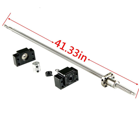 Ball Screw CNC Parts SFU1605 RM1605 16mm 1050mm with Metal Deflector Ball Screw nut End Supports BK12/BF12 1PCS CNC Coupler