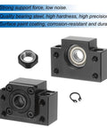 ✝️ Ball Screw BK12/BF12 End Supports with Metal Ball Screw Nut for CNC Machine 1 Set showing components and materials.