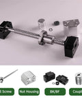 Ball screw kit sfu1605-1500mm/59.055inch shown with ball screws, bk/bf end support, ball nut housing, and shaft coupler