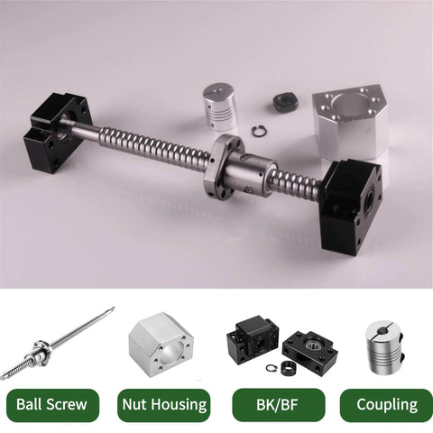 Ball Screw Kit SFU1605-900mm/35.433inch, Ball Screws + BK/BF End Support + Ball nut Housing + Shaft Coupler, for CNC Machine DIY