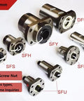 Various types of ball screw nut assemblies including 16mm Lead SFE1616 Ball Screw Nut Assembly With Bearing Steel Construction.